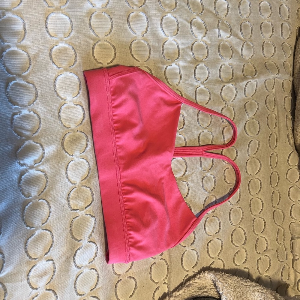 Lululemon Flow Y Bra in Guava Pink size 4